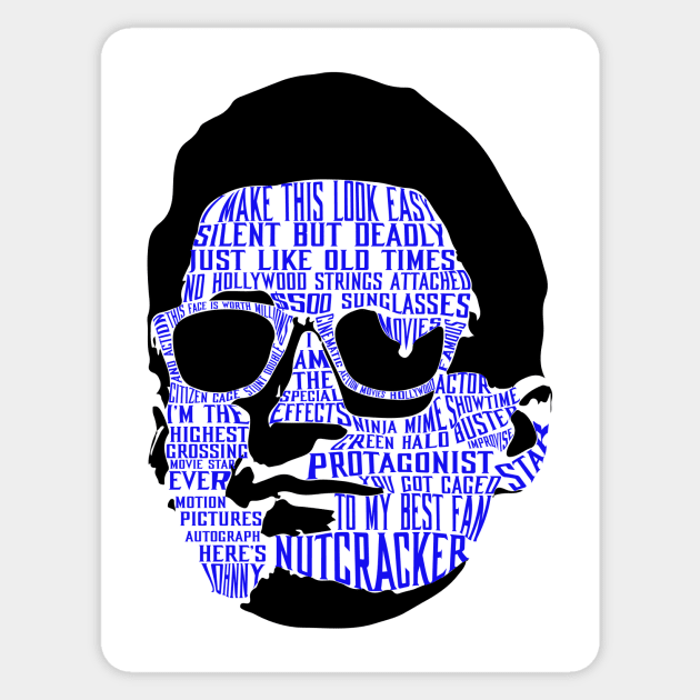 Johnny Cage text portrait Sticker by Jawes